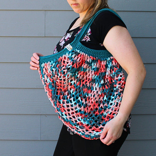 Market Tote in Coral Seas Ombre