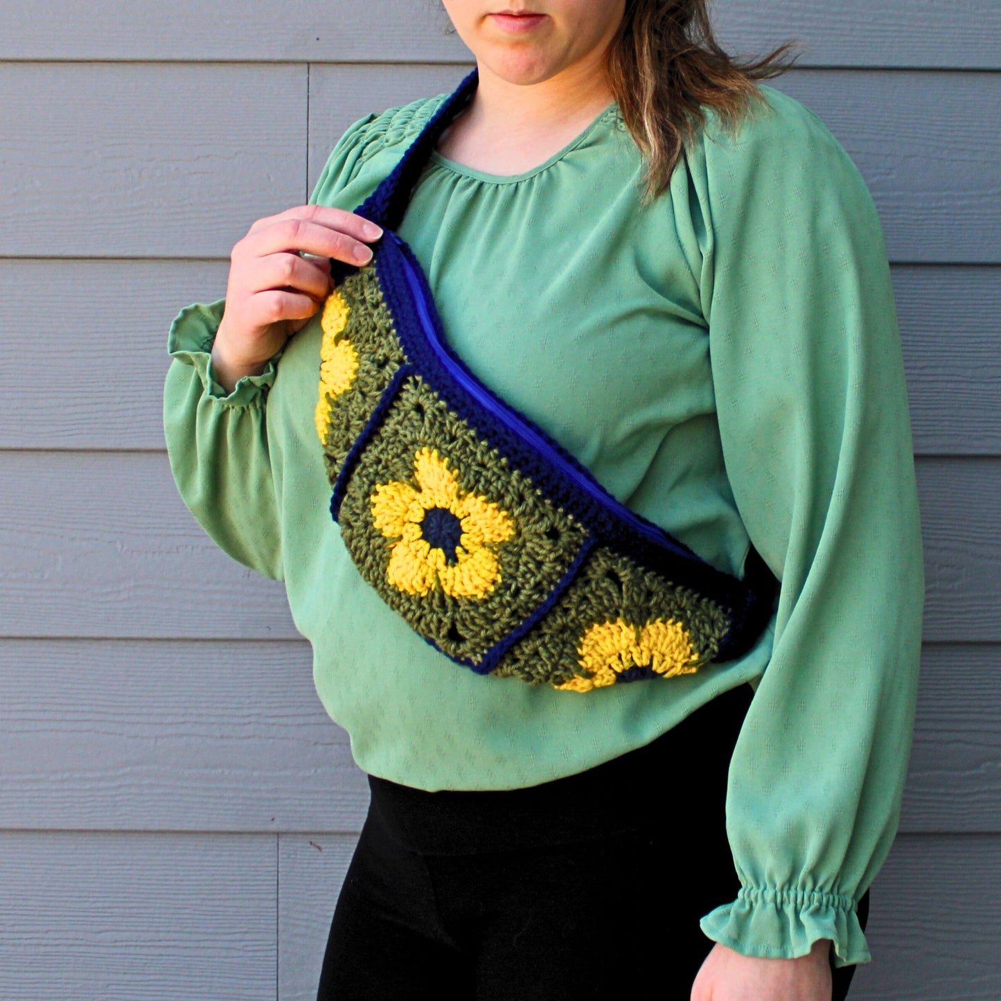 Goldenrod Crochet Crossbody Bag