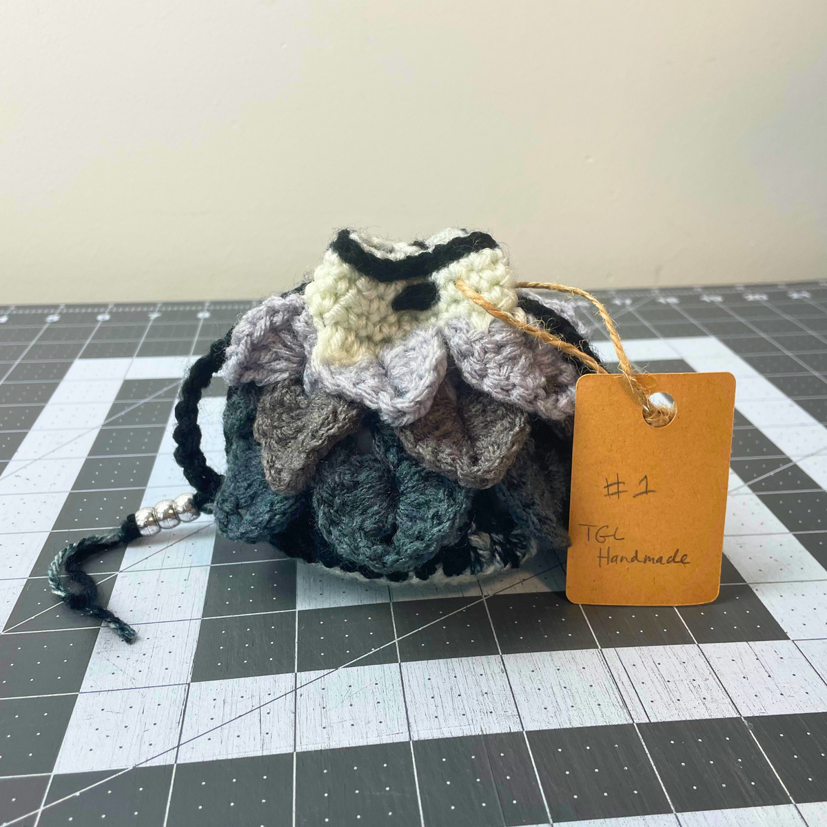 Newspaper Stripe Dragon Scale Dice Bag