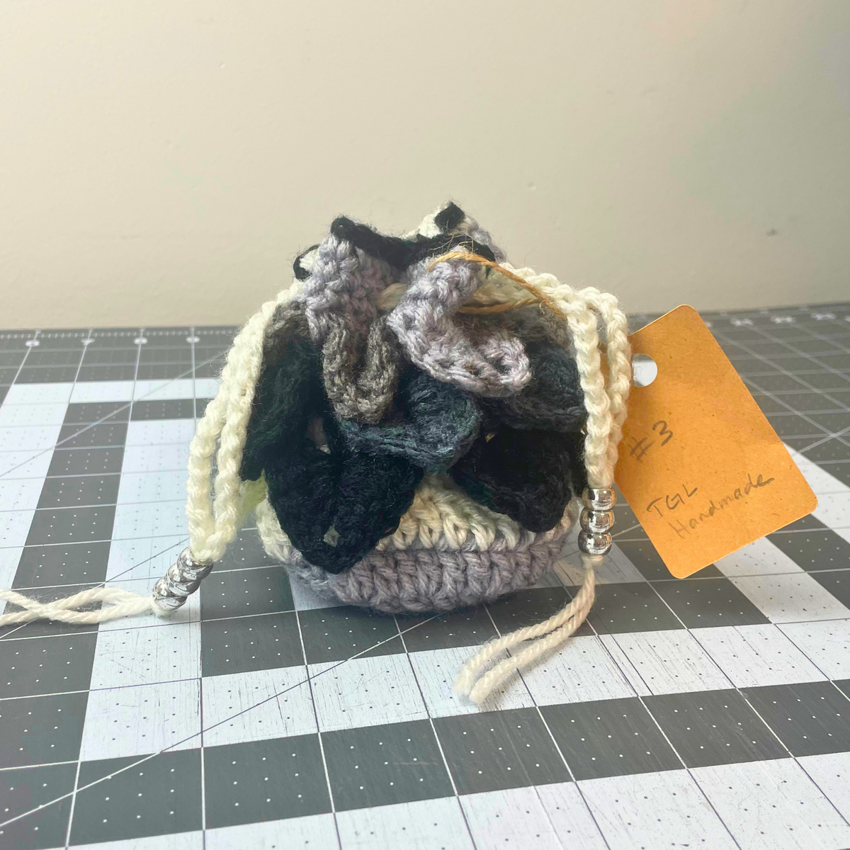 Newspaper Stripe Dragon Scale Dice Bag