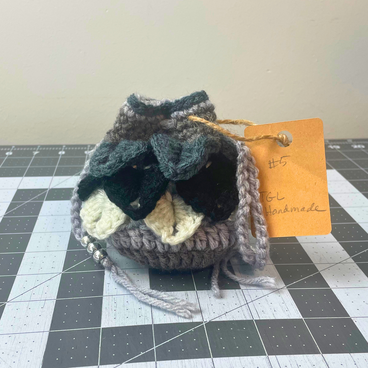 Newspaper Stripe Dragon Scale Dice Bag
