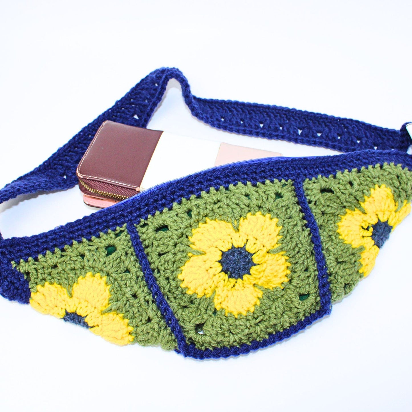 Goldenrod Crochet Crossbody Bag