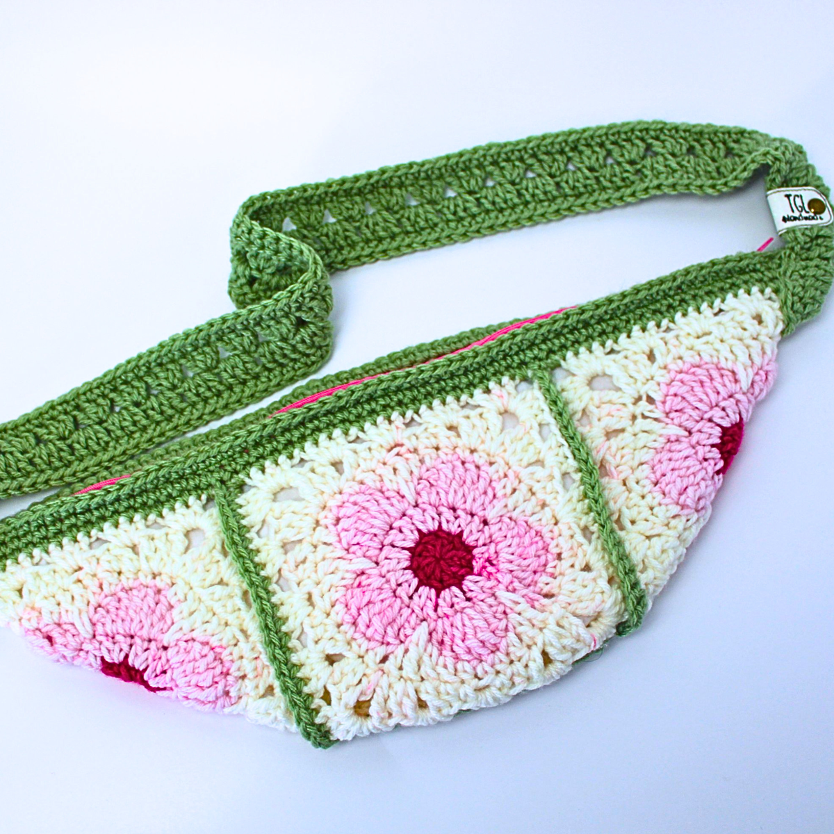 Cherry Blossom Pink - Crochet Crossbody Bag